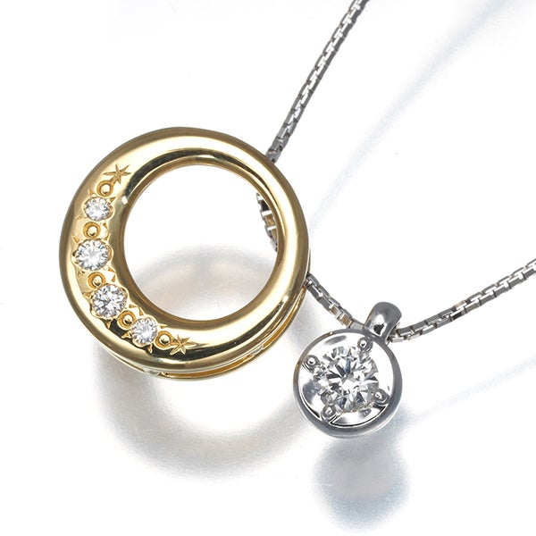 タサキ ネックレス  ダイヤ 0.15ct/0.06ct  3WAY K18YG/WG 