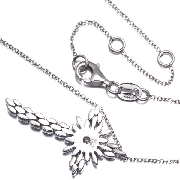  ダイヤ 0.60ct クロス パヴェ  ネックレス K18WG 