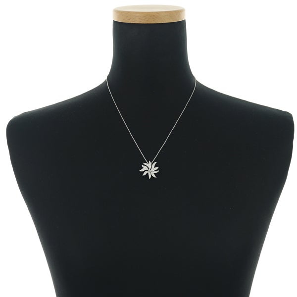  ダイヤ 0.76ct フラワー  ネックレス K18WG ソーティング