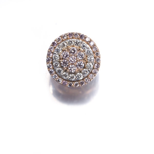 ピンク&クリア ダイヤ 0.40ct パヴェ コンビカラー  ペンダントトップ K18PG/WG ソーティング