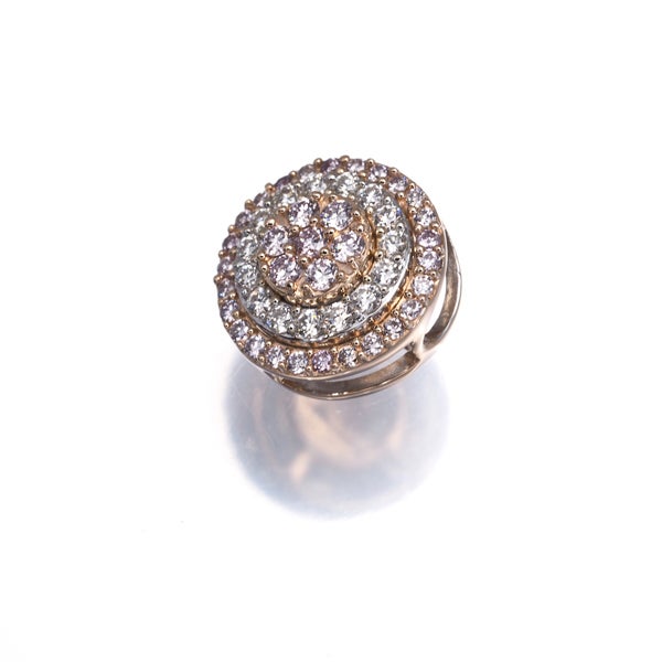 ピンク&クリア ダイヤ 0.40ct パヴェ コンビカラー  ペンダントトップ K18PG/WG ソーティング