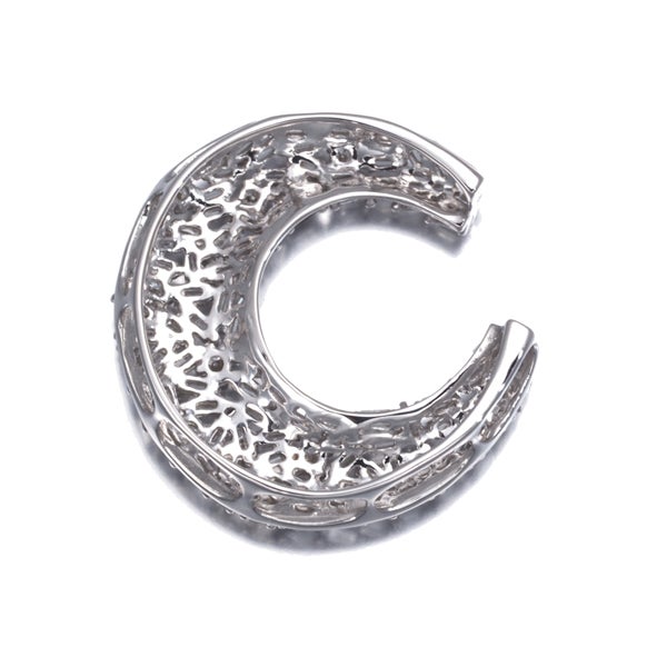 ダイヤ 0.50ct ムーン テーパー 2種カット  ペンダントトップ K18WG 