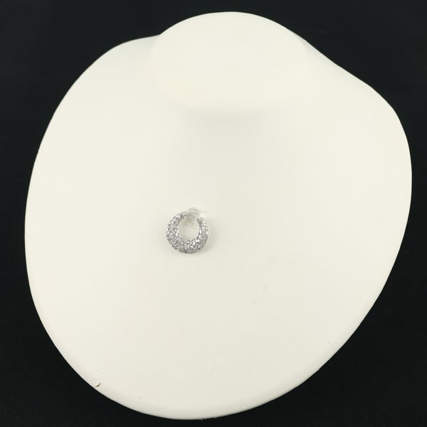  ダイヤ 0.50ct ムーン テーパー 2種カット  ペンダントトップ K18WG 