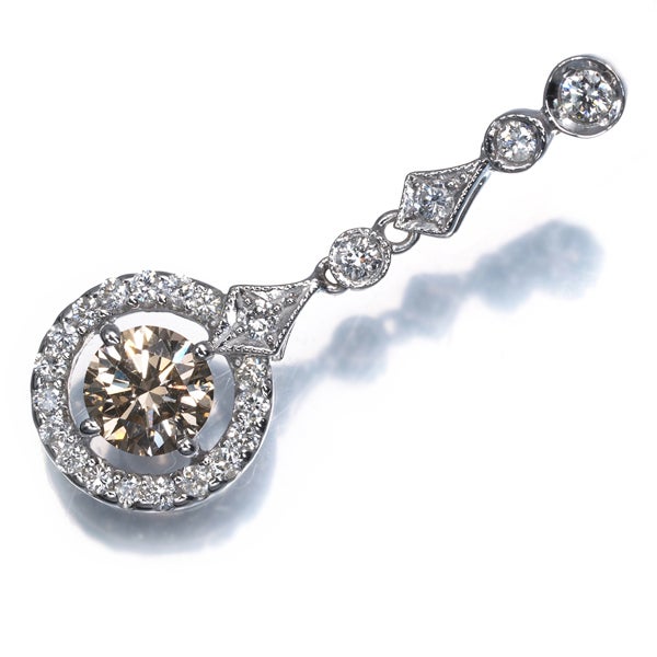 ブラウン&クリア ダイヤ 0.821ct/0.43ct   ペンダントトップ K18WG 