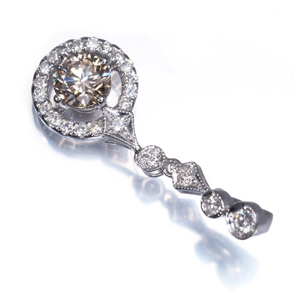 ブラウン&クリア ダイヤ 0.821ct/0.43ct   ペンダントトップ K18WG 