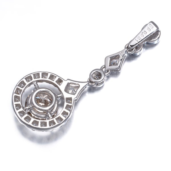 ブラウン&クリア ダイヤ 0.821ct/0.43ct   ペンダントトップ K18WG 