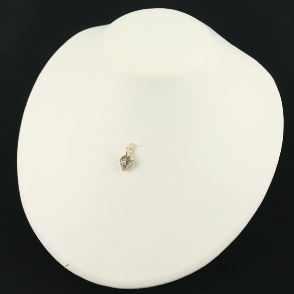 ブラウン&クリア ダイヤ 0.30ct テーパー リーフ 2種カット  ペンダントトップ K18YG 