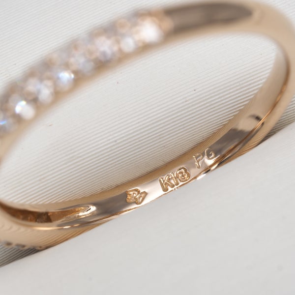 ポンテヴェキオ リング  ルビー 0.18ct  ダイヤ 0.18ct  フラワー 9号 K18YG 