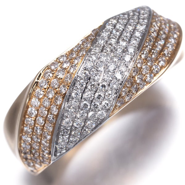  ダイヤ 0.62ct パヴェ コンビカラー  リング K18PG/WG 