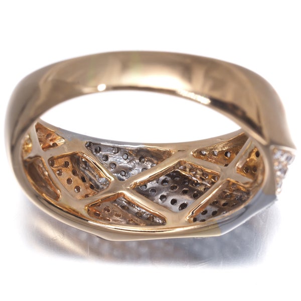  ダイヤ 0.62ct パヴェ コンビカラー  リング K18PG/WG 