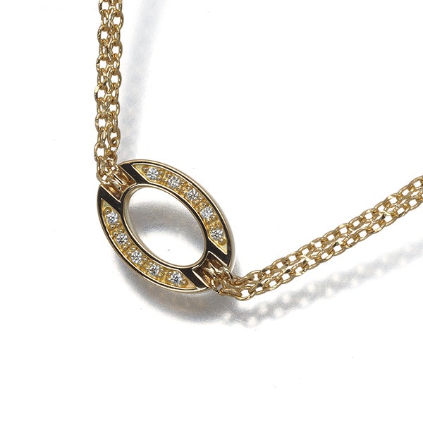 SJX アンクレット  ダイヤ 0.04ct  オーバル K18YG 