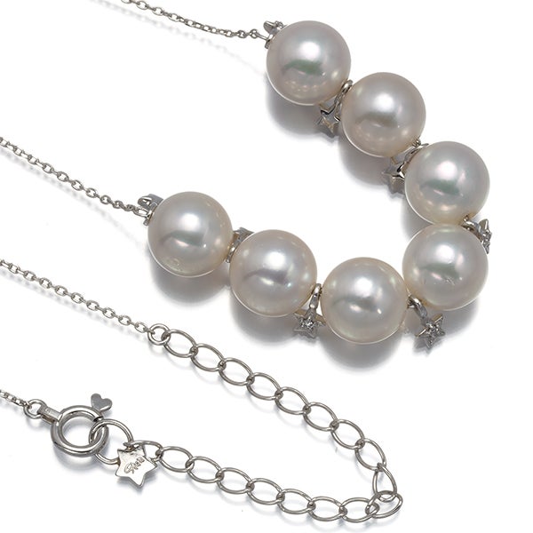 スタージュエリー ネックレス  アコヤ真珠 7.4mm  ダイヤ 0.02ct   Pt950 