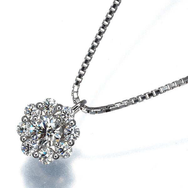 タサキ ネックレス  ダイヤ 0.25ct/0.27ct  フラワー K18WG 