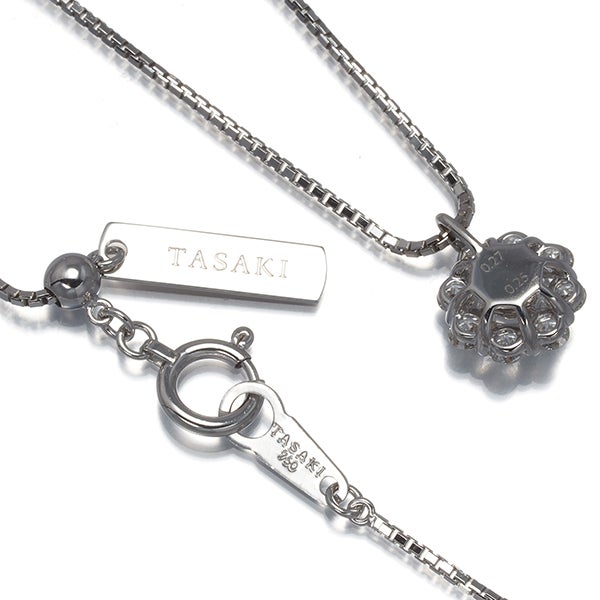 タサキ ネックレス  ダイヤ 0.25ct/0.27ct  フラワー K18WG 