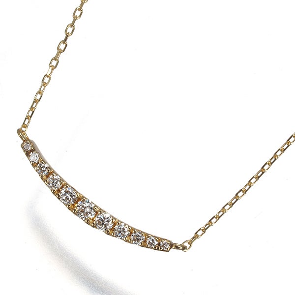 セイレーンアズーロ ネックレス  ダイヤ 0.12ct  カーブ K18YG/WG 