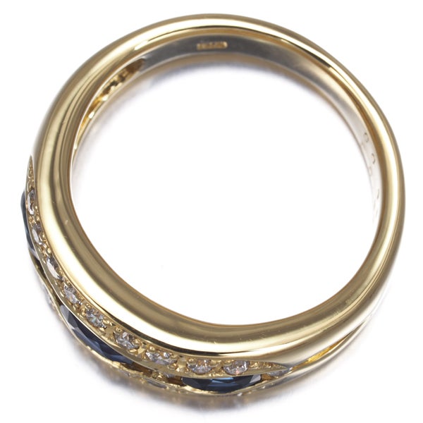  サファイア 0.82ct  ダイヤ 0.30ct オーバルカット  リング K18YG 