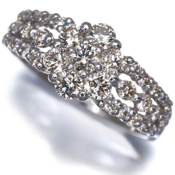 ライトブラウン ダイヤ 1.00ct パヴェ  リング Pt900 