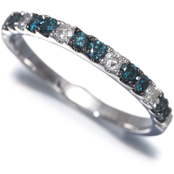 ブルー＆クリア ダイヤ 0.50ct ブルー＆クリア  リング K18WG/ブラックコーティング ソーティング