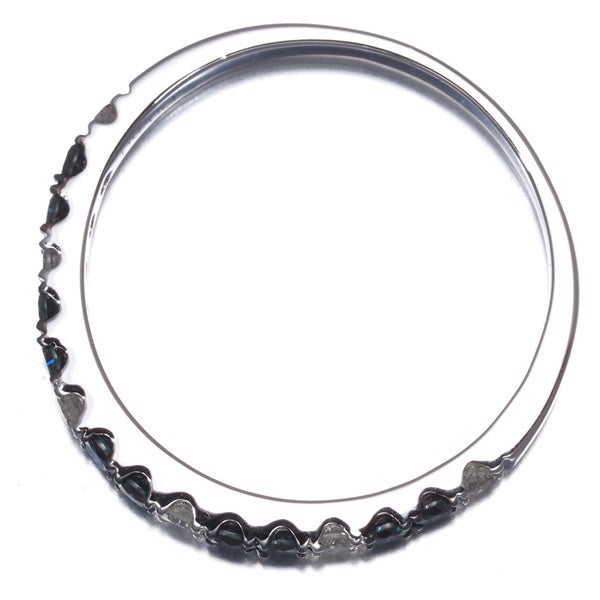 ブルー＆クリア ダイヤ 0.50ct ブルー＆クリア  リング K18WG/ブラックコーティング ソーティング