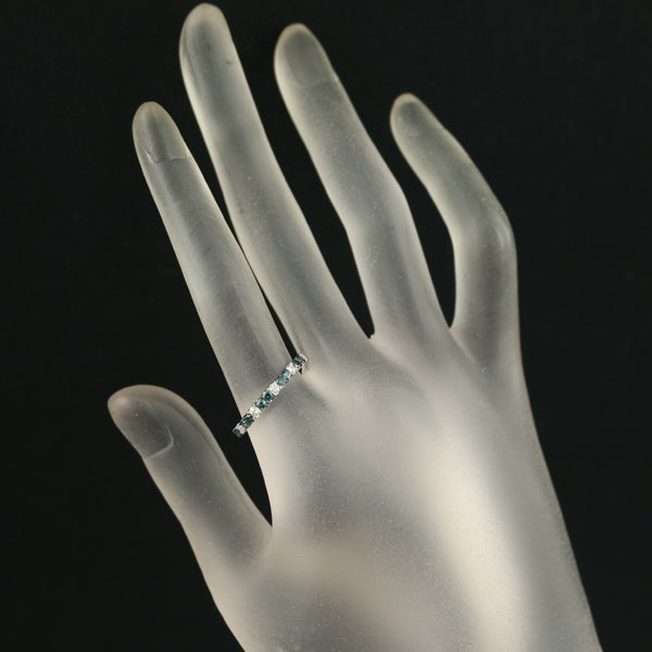 ブルー＆クリア ダイヤ 0.50ct ブルー＆クリア  リング K18WG/ブラックコーティング ソーティング
