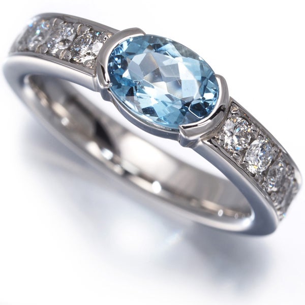  アクアマリン 0.95ct  ダイヤ 0.50ct   リング Pt900 
