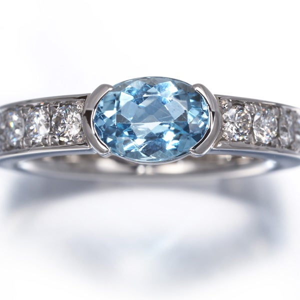  アクアマリン 0.95ct  ダイヤ 0.50ct   リング Pt900 