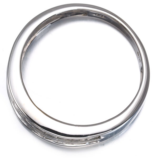 ライトブラウン ダイヤ 1.00ct プリンセスカット レールセッティング  リング K18WG 