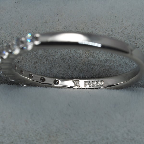 ヴァンドーム リング  ダイヤ 0.30ct  ハーフエタニティ 9号 Pt950 