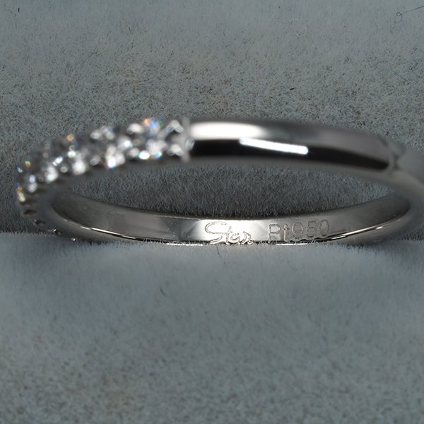 スタージュエリー リング  ダイヤ 0.30ct  ハーフエタニティ 8号 Pt950 