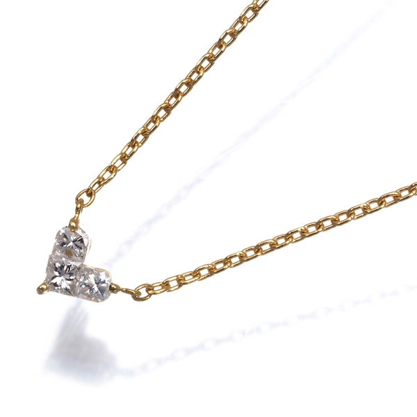 スタージュエリー ネックレス  ダイヤ 0.10ct ミステリアスハート  K18YG 