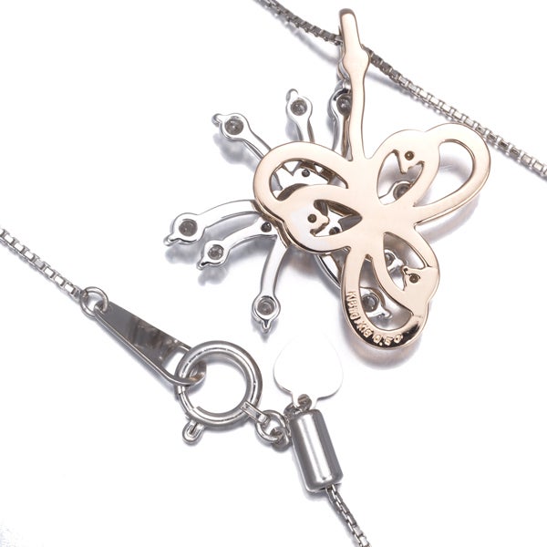  ダイヤ 0.50ct コンビカラー スウィング  ネックレス K18WG/PG 