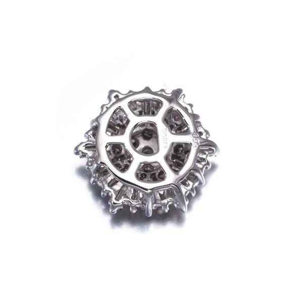  ブラウンダイヤ 0.58ct テーパーカット 2種カット  ペンダントトップ K18WG 