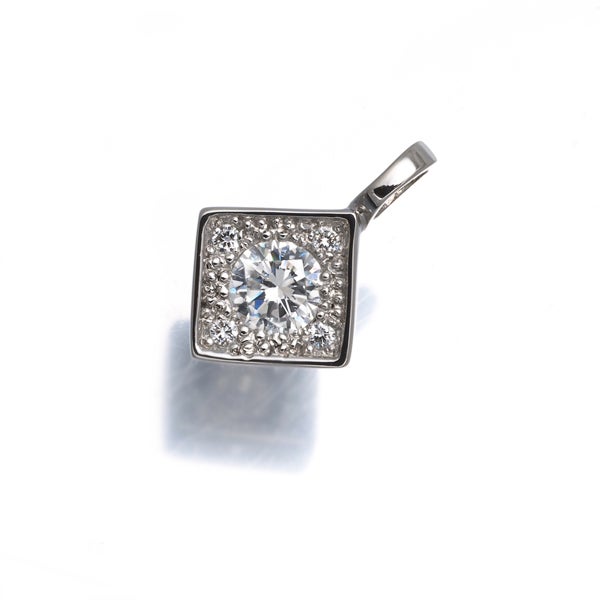  ダイヤ 0.337ct/0.04ct スクエア  ペンダントトップ Pt900 