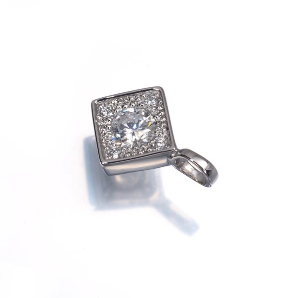  ダイヤ 0.337ct/0.04ct スクエア  ペンダントトップ Pt900 