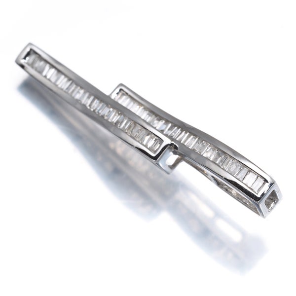  ダイヤ 0.30ct テーパーバゲットカット  ペンダントトップ K18WG 