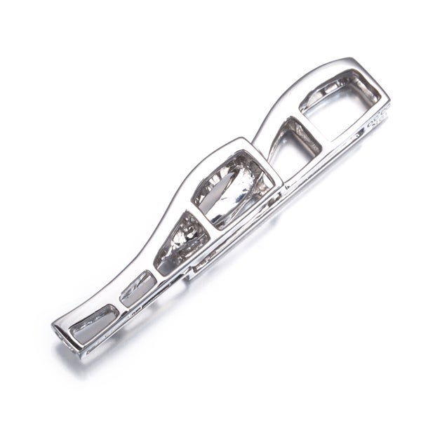  ダイヤ 0.30ct テーパーバゲットカット  ペンダントトップ K18WG 