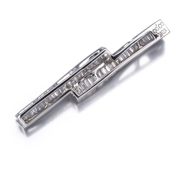  ダイヤ 0.30ct テーパーバゲットカット  ペンダントトップ K18WG 