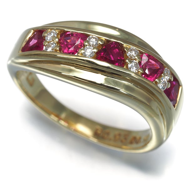 セイコー リング  ルビー 0.93ct  ダイヤ 0.10ct  11.5号 K18YG 