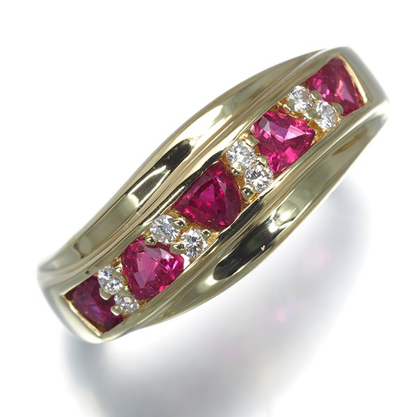セイコー リング  ルビー 0.93ct  ダイヤ 0.10ct  11.5号 K18YG 