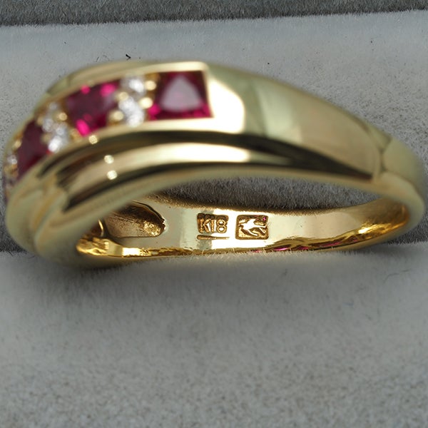 セイコー リング  ルビー 0.93ct  ダイヤ 0.10ct  11.5号 K18YG 