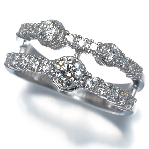 タサキ リング  ダイヤ 0.51ct/0.39ct  13号 K18WG 