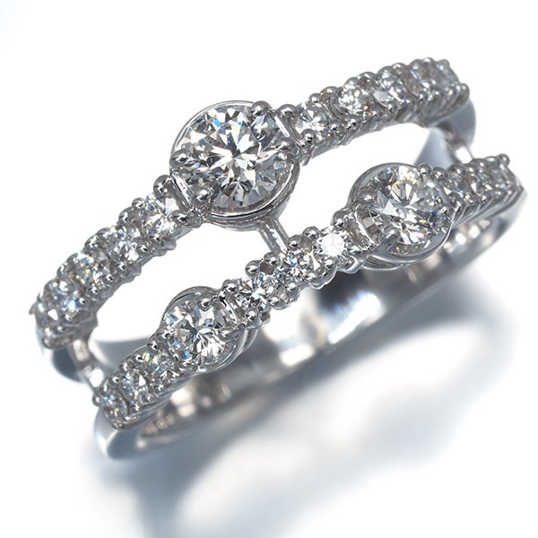 タサキ リング  ダイヤ 0.51ct/0.39ct  13号 K18WG 