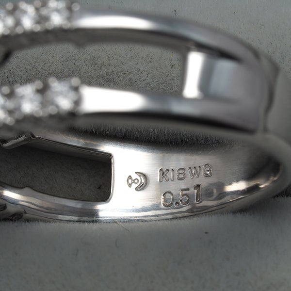タサキ リング  ダイヤ 0.51ct/0.39ct  13号 K18WG 