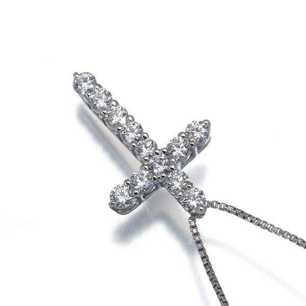  ダイヤ 0.50ct クロス  ネックレス Pt900/Pt850 