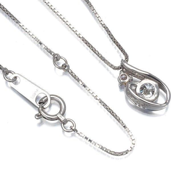 クリア＆ピンク ダイヤ 0.305ct/0.03ct   ネックレス Pt900/Pt850 ソーティング