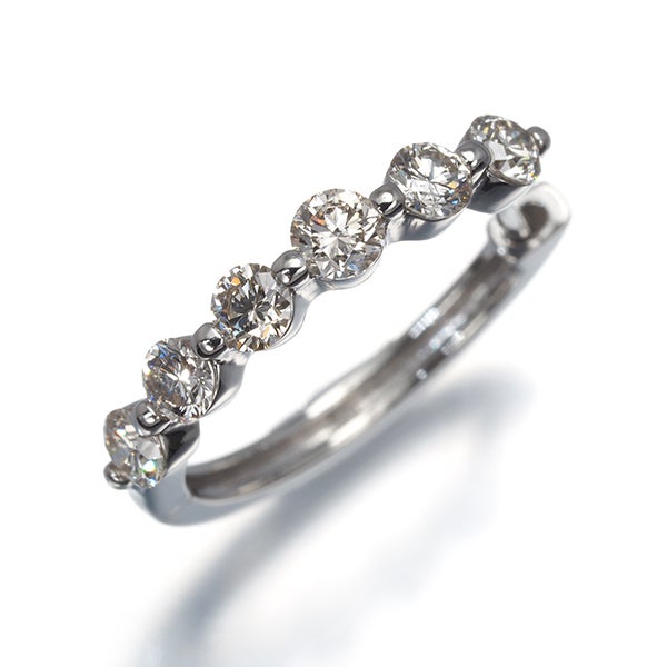 ライトブラウン ダイヤ 0.50ct 6P フープ 片耳  ピアス Pt900 