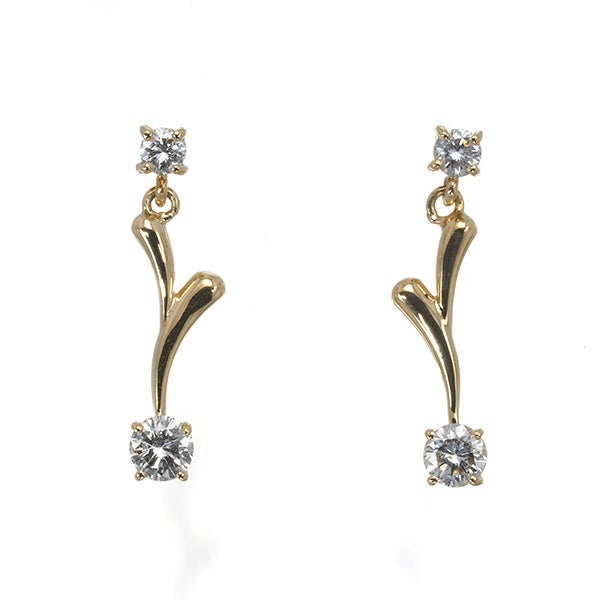  ダイヤ 0.39ct 揺れる 2P  ピアス K18YG 