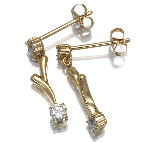  ダイヤ 0.39ct 揺れる 2P  ピアス K18YG 