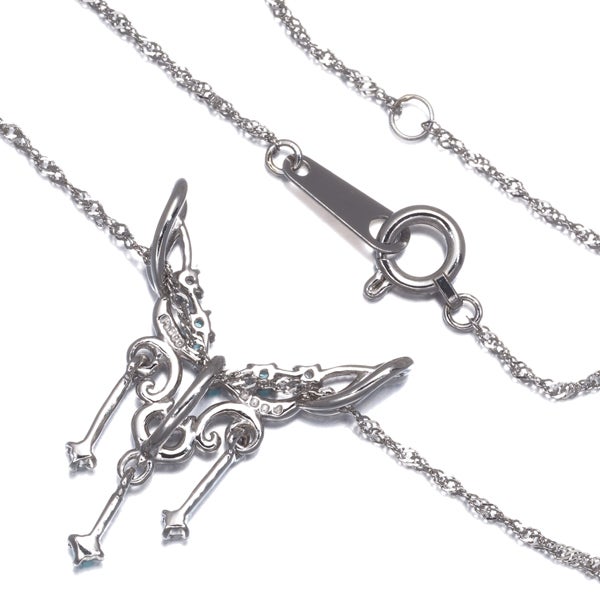 パライバトルマリン ローズカットダイヤ 0.04ct ミルグレイン ネックレス Pt900/Pt850 ソ