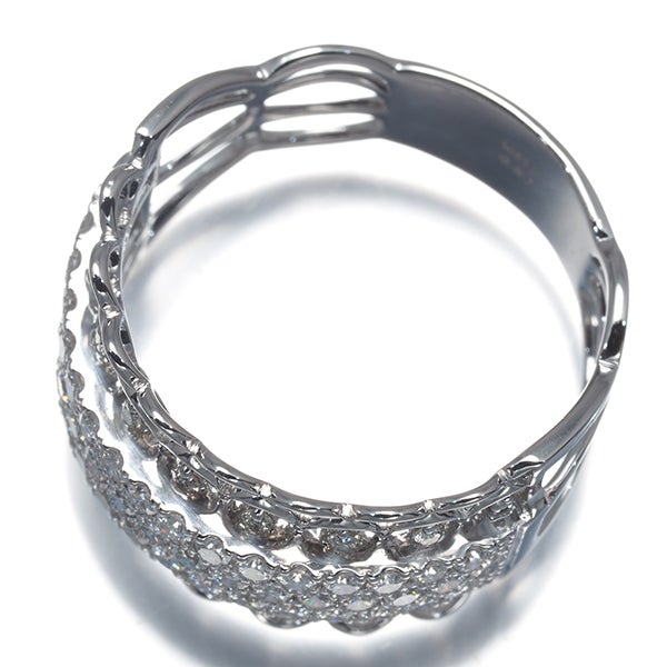 ダイヤ 0.87ct パヴェ 透かし  リング K18WG 